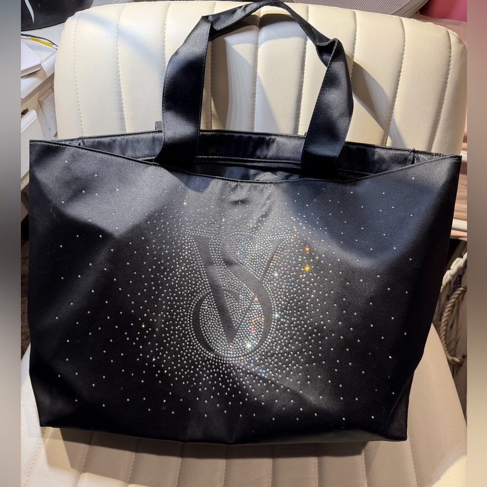 Victoria's Secret Black Tote with Sparkling Accents